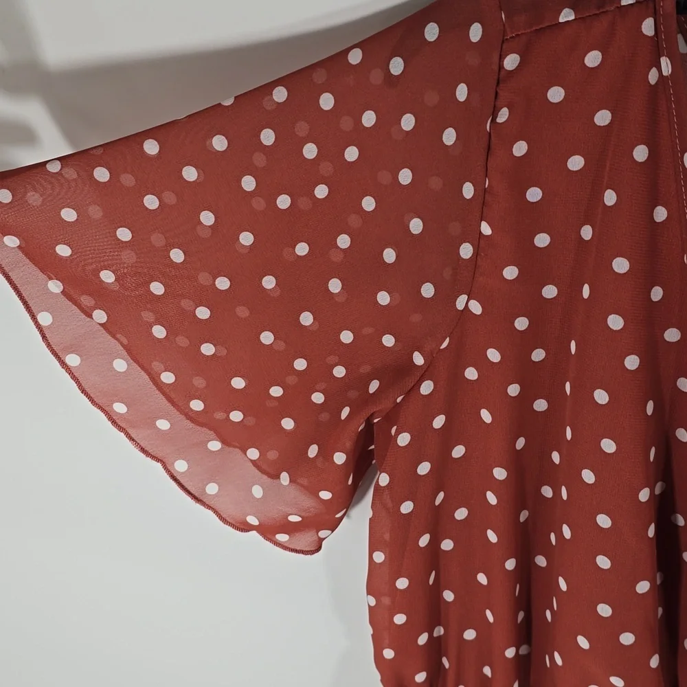 {Indigo Rose} Polka Dot Pleated Dress - Size MEDIUM - Picture 8 of 16